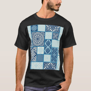 Patchwork-Kacheln, nahtloser Hintergrund. T-Shirt
