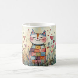 Patchwork Katze Valentine Kaffeetasse