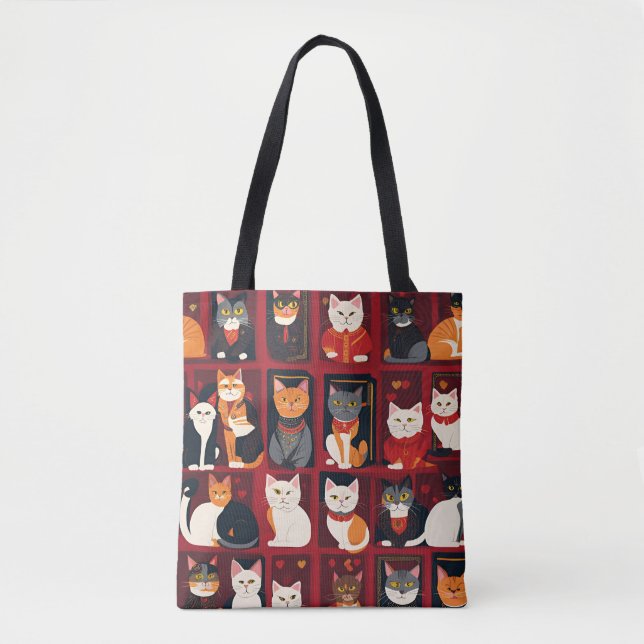 Patchwork-Katzen Ai-Kunst-Tragetasche (Vorderseite)