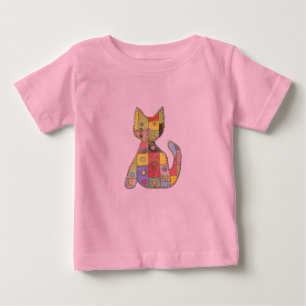 Patchwork Katzenrosa T - Shirt