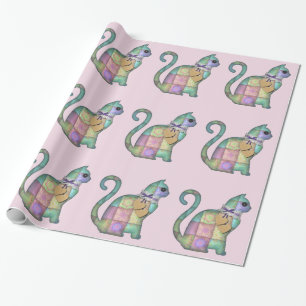 Patchwork-Katzenverpackungspapier Geschenkpapier