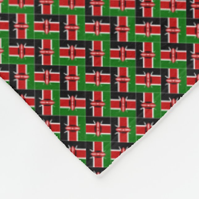 Patchwork Kenya Flag Pattern Fleecedecke (Ecke)