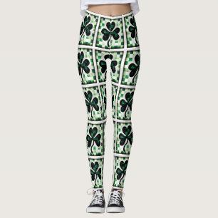 Patchwork-Kleeblatt Leggings