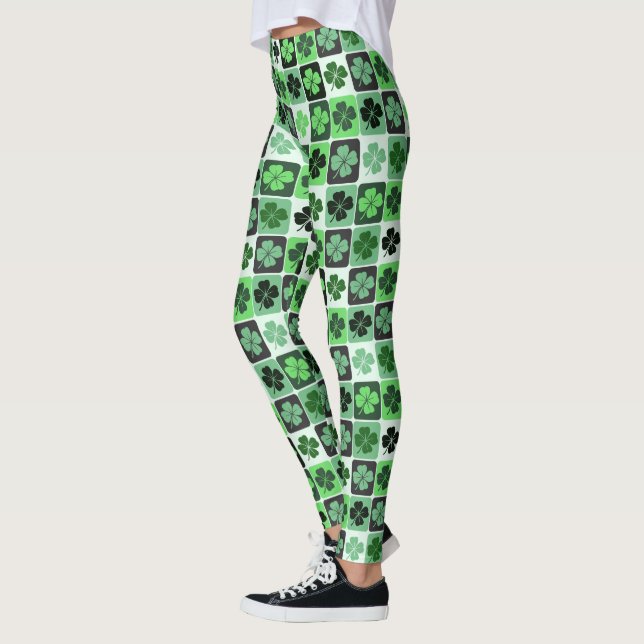 Patchwork-Kleeblätter Leggings (Links)