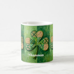 Patchwork-Kleeblätter St. Patrick's Day Kaffeetasse
