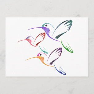 Patchwork-Kolibri-Trio Einladung