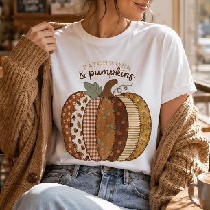 Patchwork-Kürbis-Herbst-Grafik Cozy Autumn Harvest T-Shirt