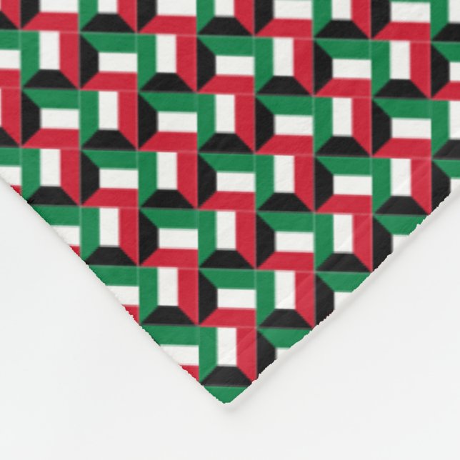 Patchwork Kuwait Flag Muster Fleecedecke (Ecke)