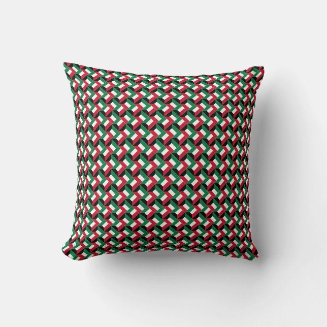 Patchwork Kuwait Flag Muster Kissen (Vorderseite)