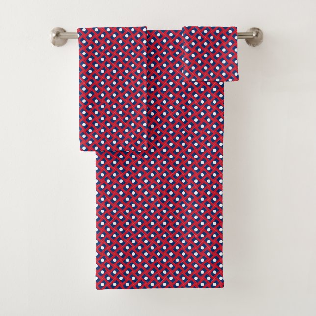 Patchwork-Laos-Flag-Muster Badhandtuch Set (Insitu)