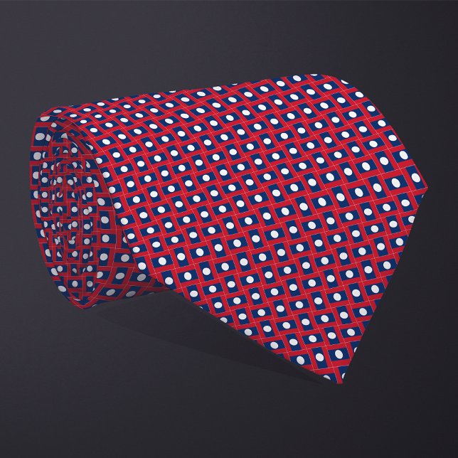 Patchwork-Laos-Flag-Muster Krawatte (Von Creator hochgeladen)