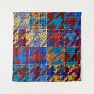 Patchwork-Leinwand: Nachahmung Vintager Muster. Wandteppich
