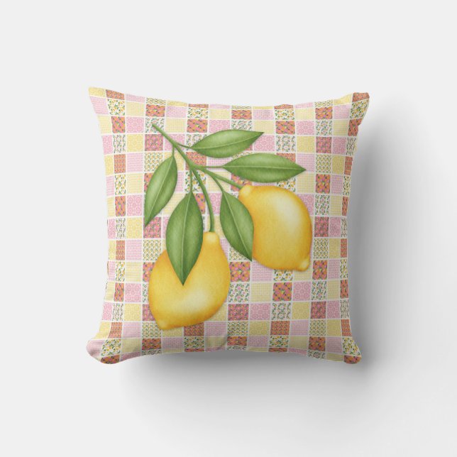 Patchwork Lemon Kissen (Vorderseite)