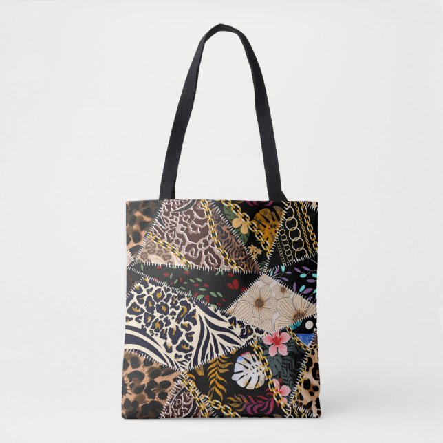 Patchwork Leopard: Ethnic Lining Design. (Vorderseite)