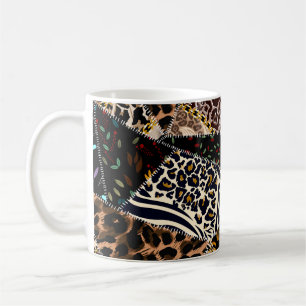 Patchwork Leopard: Ethnic Lining Design. Kaffeetasse