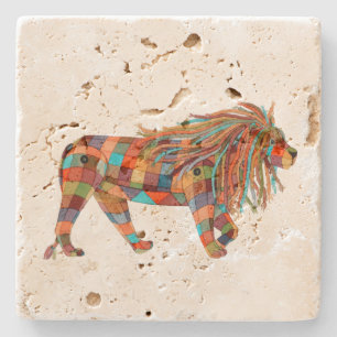 Patchwork-Lion Steinuntersetzer