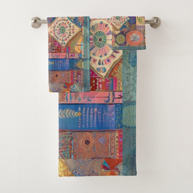 Patchwork Mandala Towel Set (Insitu)