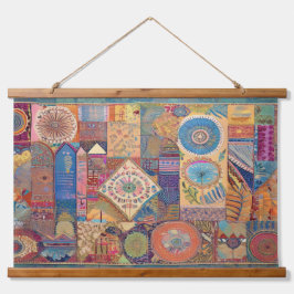 Patchwork Mandala Wall Hanging Wandteppich Mit Holzrahmen