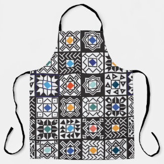 Patchwork Maori: Ethnisches Teppichdesign. Schürze