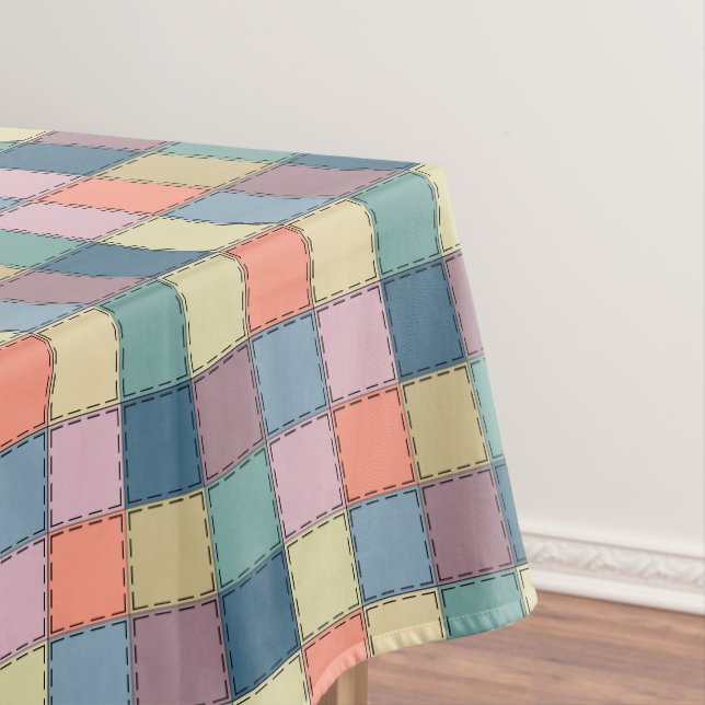 Patchwork mehrfarbig rustikal Retro Sechziger Tischdecke (Beispiel)