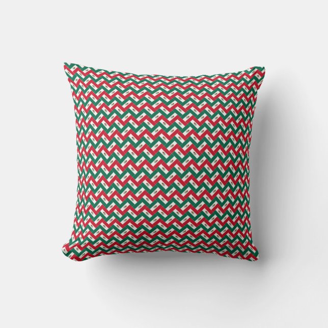 Patchwork Mexico Flag Muster Kissen (Vorderseite)