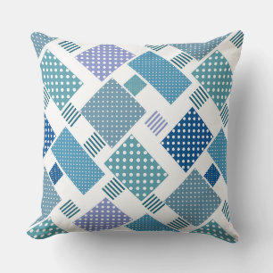 Patchwork mit Polka-Punkten und Streifen Kissen