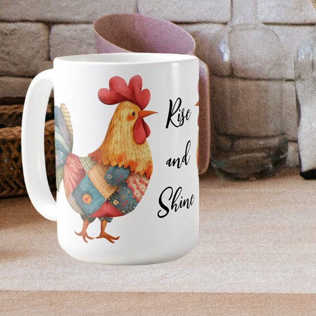 Patchwork Morning Rooster Kaffeetasse (Von Creator hochgeladen)
