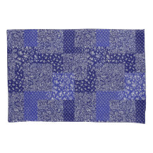 Patchwork Muster Chintz Shades of Blue Polka Dot