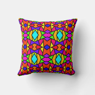 Patchwork-Muster in Regenbogenfarben geometrisch w Kissen