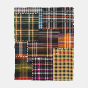 Patchwork-Muster, Tartan-Design, Oberfläche  Fleecedecke