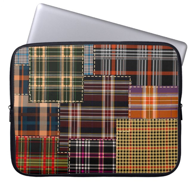 Patchwork-Muster, Tartan-Design, Oberfläche  Laptopschutzhülle (Vorderseite)