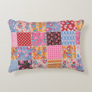 Patchwork nahtlos, niedliches Stoffmuster. Dekokissen