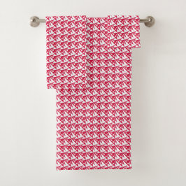Patchwork Nepal Flag Pattern Badhandtuch Set