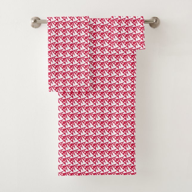 Patchwork Nepal Flag Pattern Badhandtuch Set (Insitu)