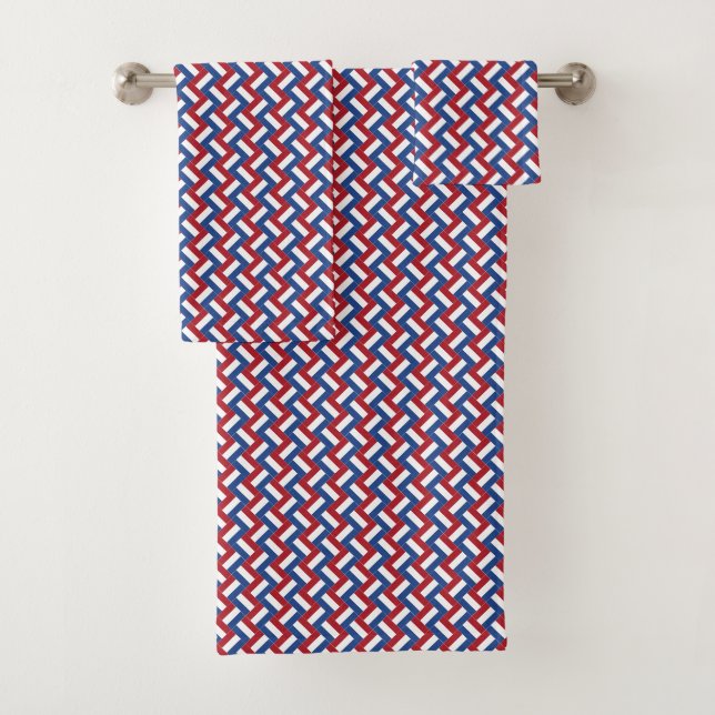 Patchwork Netherlands Flag Pattern Badhandtuch Set (Insitu)