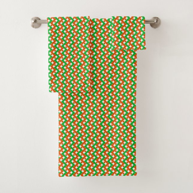Patchwork Niger Flag Muster Badhandtuch Set (Insitu)