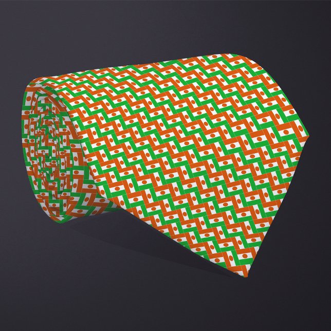 Patchwork Niger Flag Muster Krawatte (Von Creator hochgeladen)