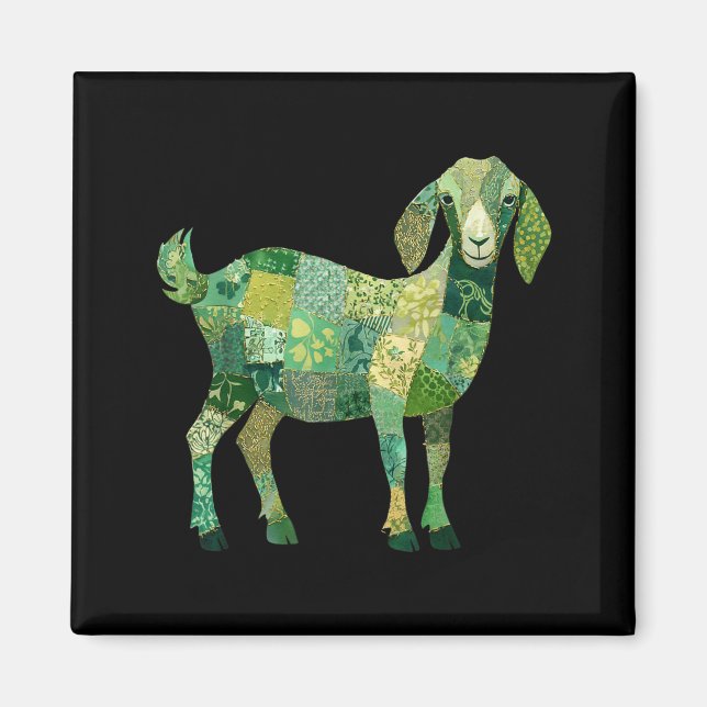 Patchwork-Nubier-Milchziege Magnet (Vorne)