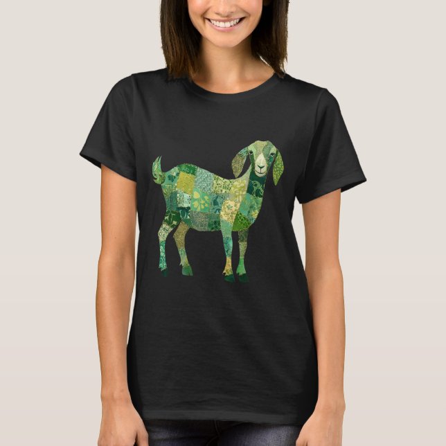 Patchwork-Nubier-Milchziege T-Shirt (Vorderseite)