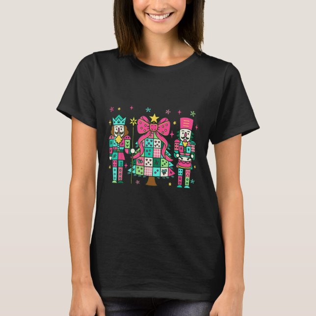 Patchwork Nutcracker Weihnachtsbaum Nk Nutcracker T-Shirt (Vorderseite)