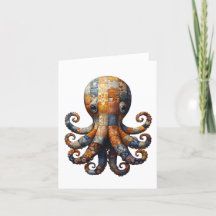 Patchwork Octopus Greetings Card
