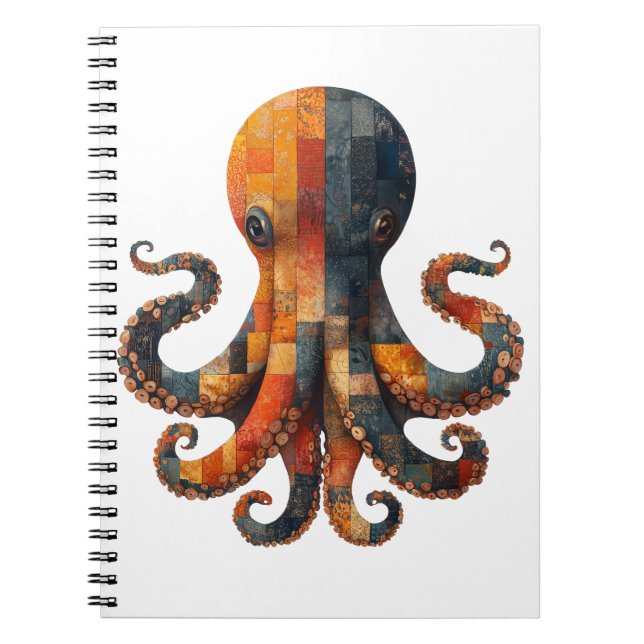 Patchwork Octopus-Notebook Notizblock (Vorderseite)