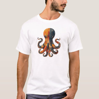 Patchwork Octopus-T - Shirt