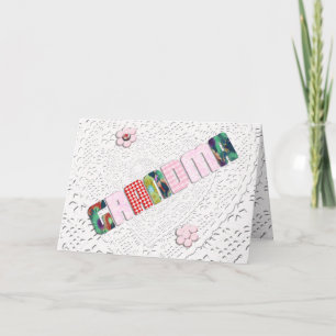 Patchwork "Oma" auf dem Weg zum Muttertag Karte