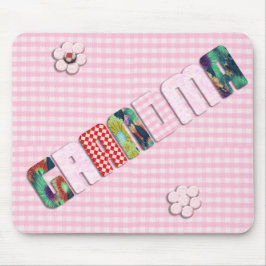 Patchwork "Oma" auf Schachrosa Mousepad