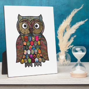 Patchwork Owl Fotoplatte