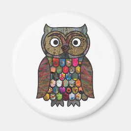 Patchwork Owl Magnet