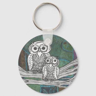 Patchwork Owls Schlüsselkette Schlüsselanhänger