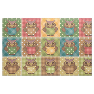 Patchwork Owls Stoff