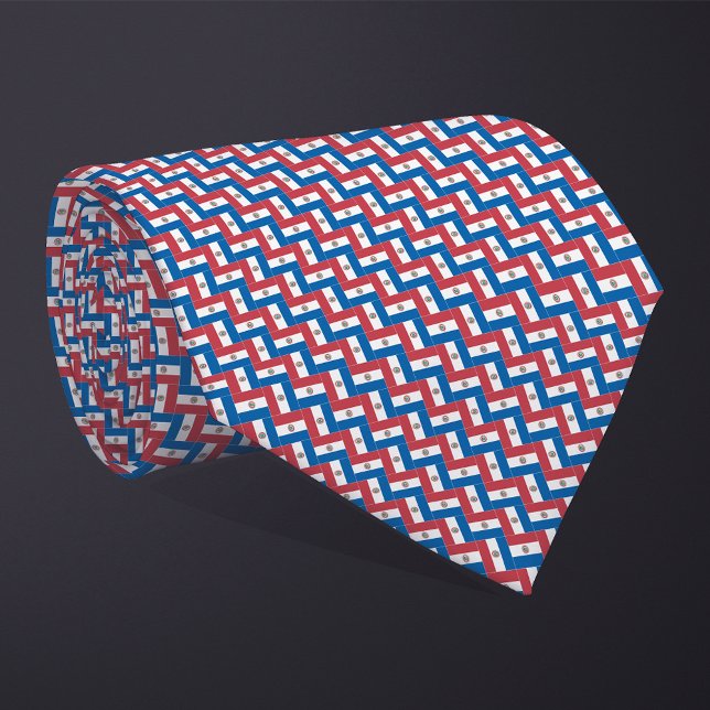 Patchwork Paraguay Flag Muster Krawatte (Von Creator hochgeladen)